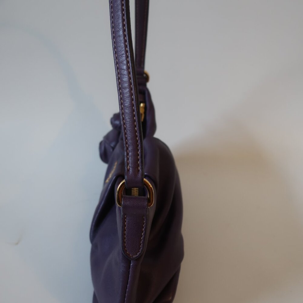 Womens Prada Purple Nappa Rosette Floral Leather Shoulder Bag - Picture 5 of 16